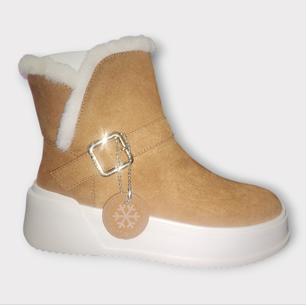 J/SLIDES Urban Sport Jasper Fur Lined Platform Booties, Womens 7 - Picture 2 of 7